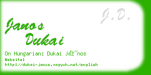 janos dukai business card